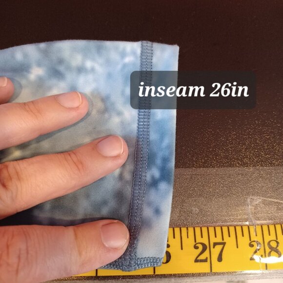 YUNOGA Sz S Ultra Soft High Rise Leggings Tummy Control Yoga Pants, Tie-dye Blue - Picture 8 of 11